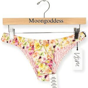 VDM Bikini Bottoms M | Reversible Candy Stripe + Floral | Softcore Swim NWT